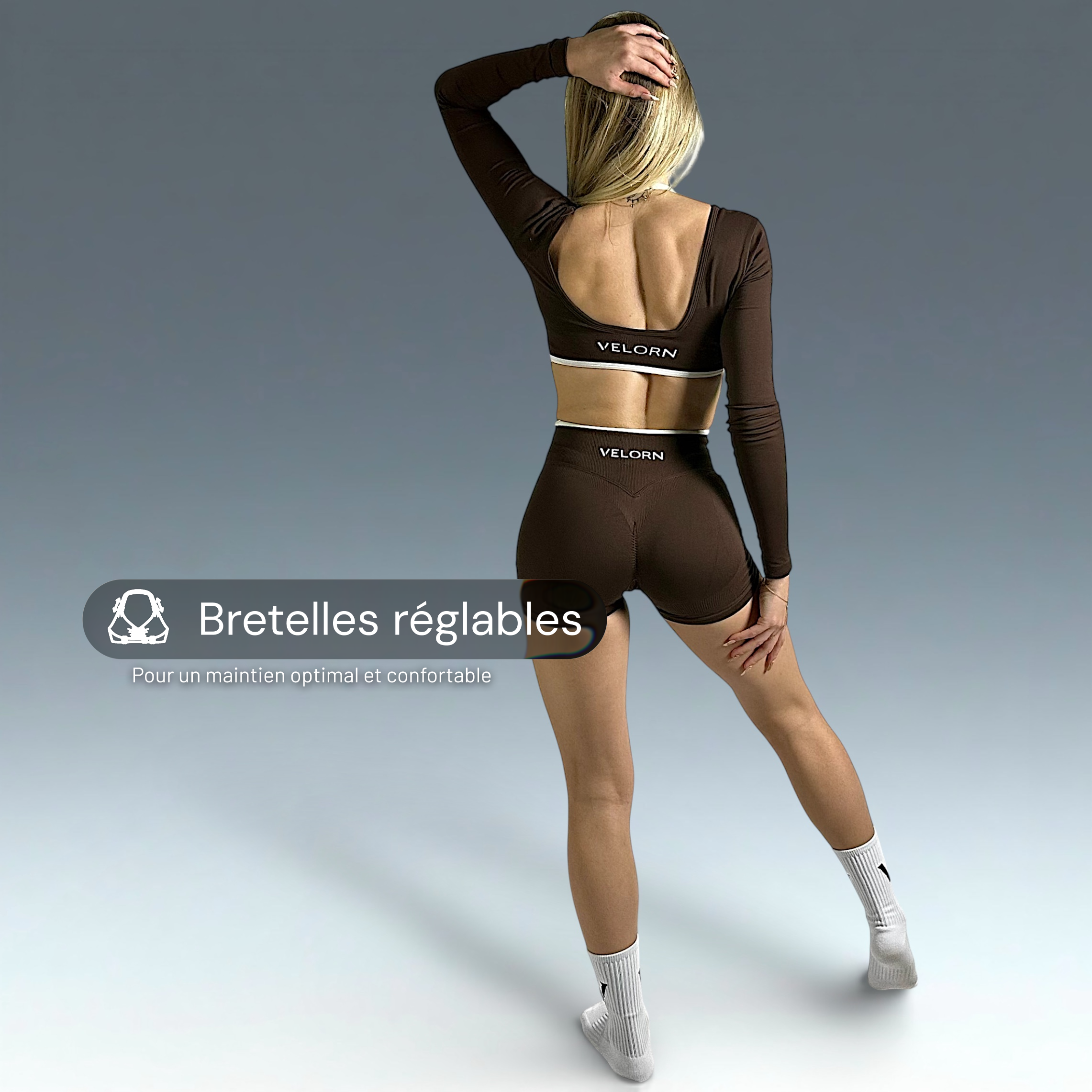 Haut Manche longue Curve Cacao