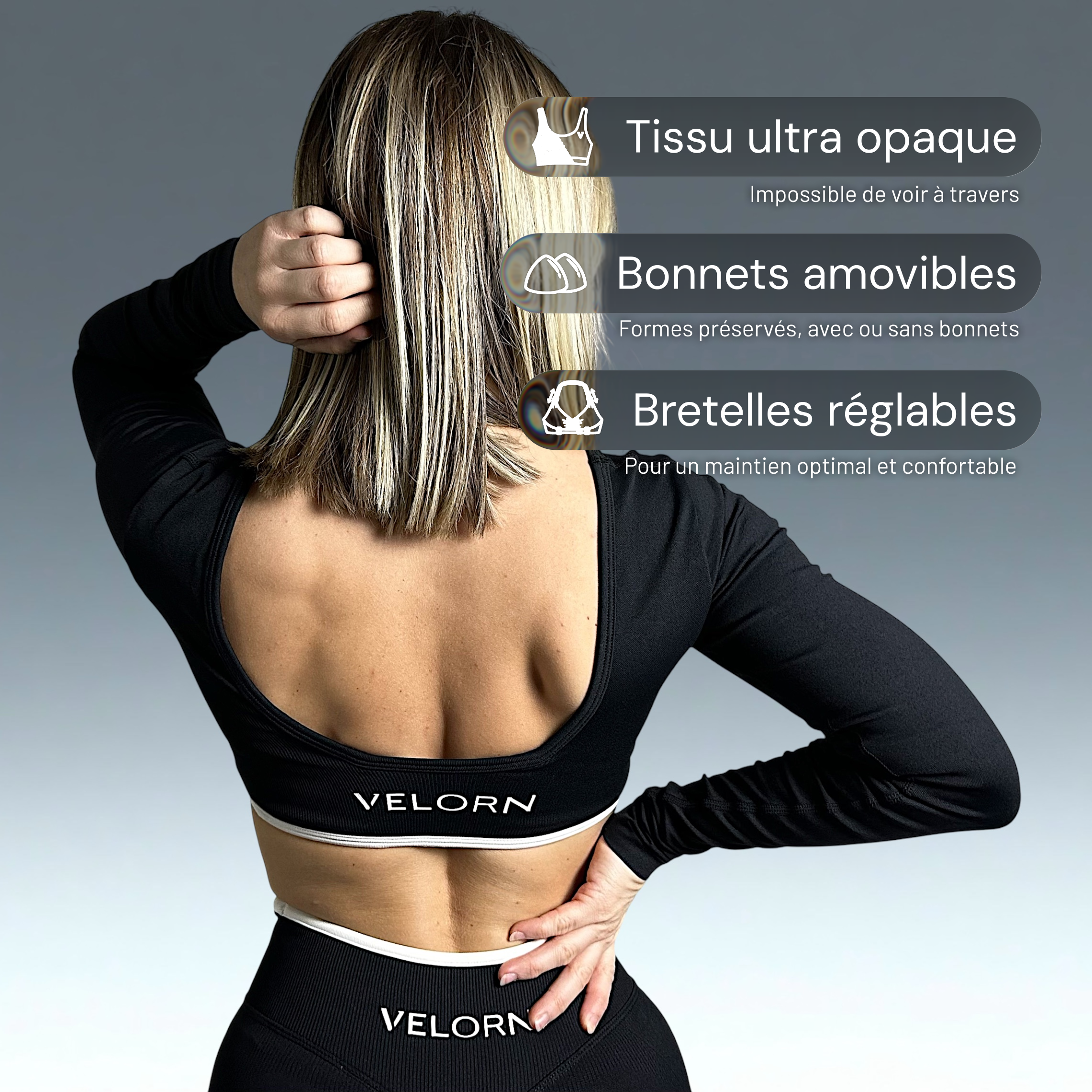 Haut manche longues Curve Graphite